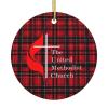 Charming Ceramic Christmas Tree United Methodist Church Home Hanging Ornaments 2.9in Elevate Home Decor Indoors Outdoors view 1