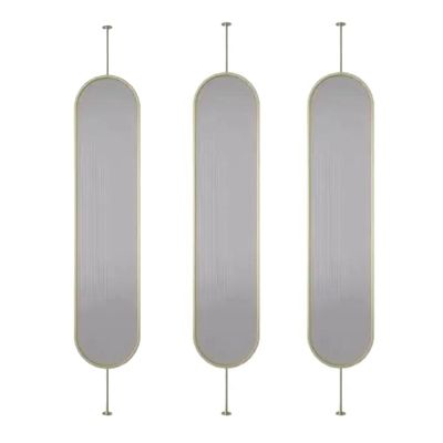 Iron Screen Partition, Freestanding Room Partition Wall Dividers with Clear Glass for Apartment Studio Living Room Commercial Entrance, Privacy Decoration Separators ( Color : 3panel , Size : 150x40cm