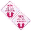 Amabro Little Princess on Board Warning Signs, 2pcs 5" x 5" Safety Car Bumper Sticker With Double Suction Cups, Reusable Baby in Car Decal, Pink view 1