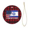 Charming Ceramic Christmas Tree I Stand with Israel USA American Flag Israel Flag Hanging Ornaments 2.9in Elevate Home Decor Indoors Outdoors view 2