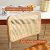 MFFM Rattan Dining Chairs Set of 2, Faux Leather Dining Room Chair with Solid Back and Chrome Legs, Modern Mid Century Designed Chairs for Dining,Living Room,Kitchen Chairs (Leather Brown) view 4