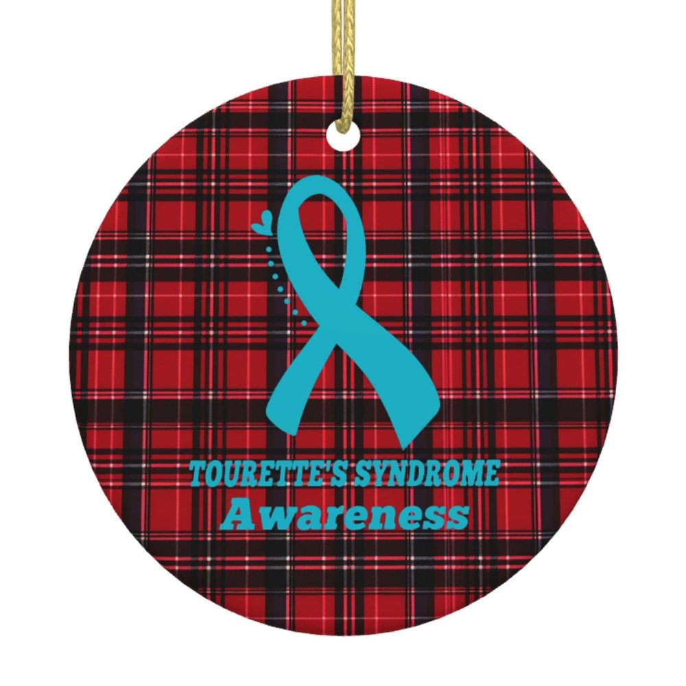 Charming Ceramic Christmas Tree Tourettes Syndrome Awareness Hanging Ornaments 2.9in Elevate Home Decor Indoors Outdoors