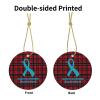 Charming Ceramic Christmas Tree Tourettes Syndrome Awareness Hanging Ornaments 2.9in Elevate Home Decor Indoors Outdoors view 3