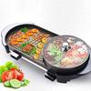 Indoor Korean Barbecue Grill Electric Teppanyaki Grill Table Hot BBQ Plate for Kitchen Dinner Party Camping Festival Cooking -Baking Pan Smokeless Barbecue 1500W,Portable Nonstick Griddle view 1