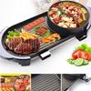 Indoor Korean Barbecue Grill Electric Teppanyaki Grill Table Hot BBQ Plate for Kitchen Dinner Party Camping Festival Cooking -Baking Pan Smokeless Barbecue 1500W,Portable Nonstick Griddle view 2