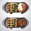 Indoor Korean Barbecue Grill Electric Teppanyaki Grill Table Hot BBQ Plate for Kitchen Dinner Party Camping Festival Cooking -Baking Pan Smokeless Barbecue 1500W,Portable Nonstick Griddle view 3