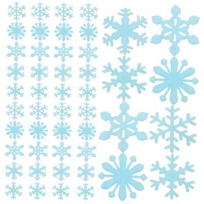 IMIKEYA Christmas Snowflakes 3D Wall Art Stickers 50pcs Glow in Dark Decorative Wall Stickers for Kids Bedroom