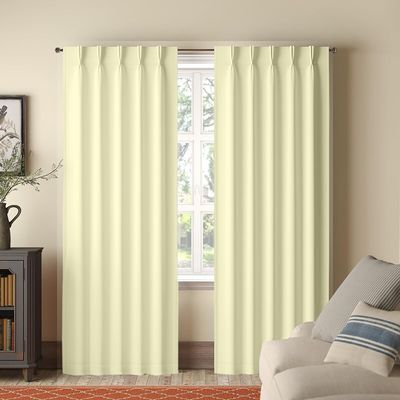Homi Drapes Double Pinch Pleated Blackout Curtains Thermal Insulated Room Darkening Drapes for Bedroom/Livingroom Along with 2 Panels Combined W(36"+36"),Tiebacks,Hooks(Cream, 72"x54")