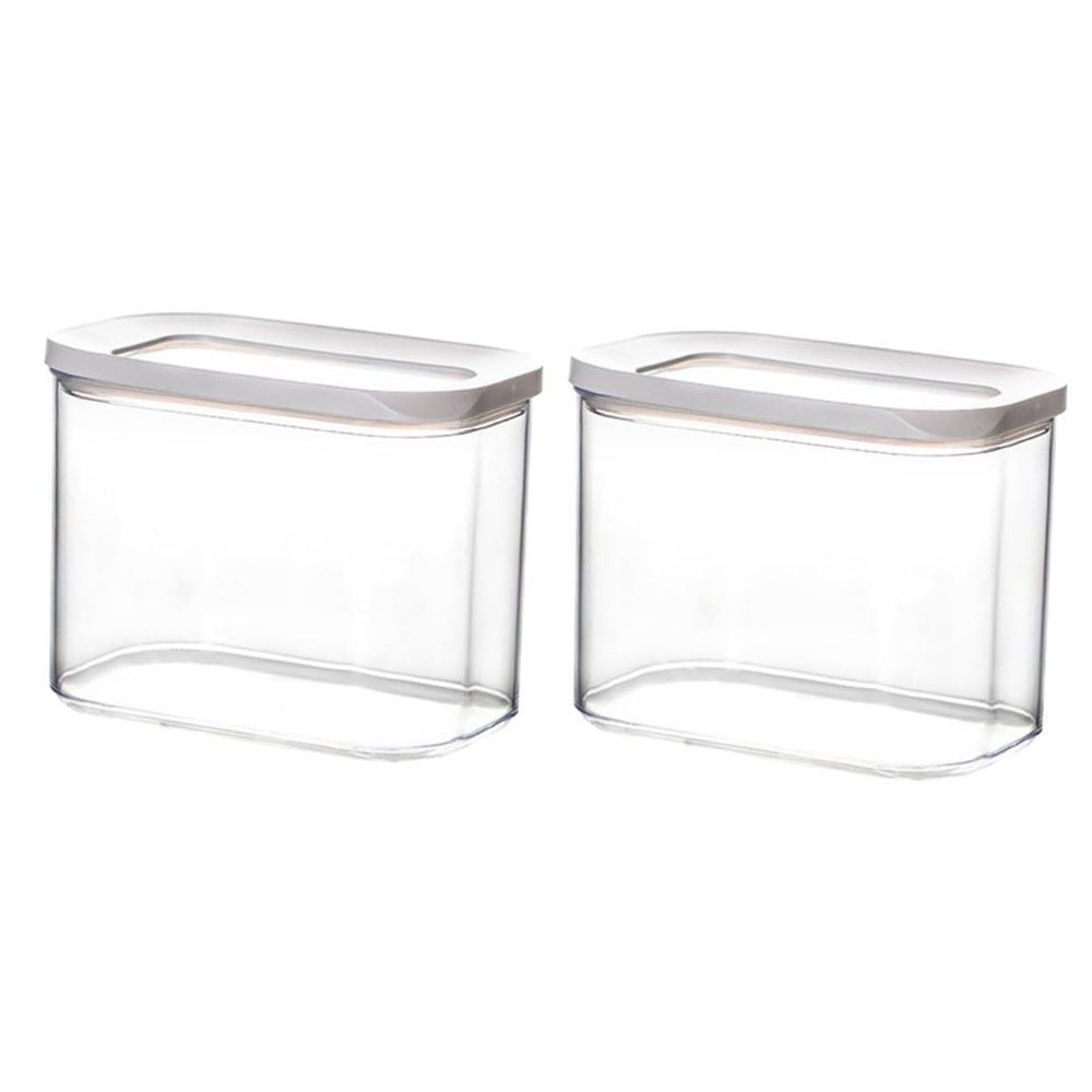 Amosfun 2pcs Kitchen Fresh Box Food Storage Containers Beans Preservation Box Sealing Lid Odor Storage