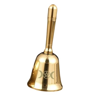 IMIKEYA Mini Bell Buddhist Bell Accessory Bell Antique handbell Witch Bells Ritual Bell Prayer Bells Gold Bells for Decorations Brass Metal Around