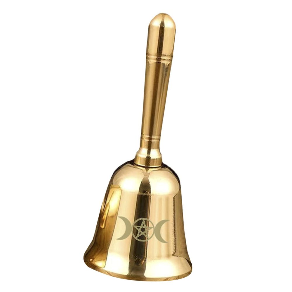 IMIKEYA Mini Bell Buddhist Bell Accessory Bell Antique handbell Witch Bells Ritual Bell Prayer Bells Gold Bells for Decorations Brass Metal Around