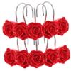 IMIKEYA Bathroom Shower Curtain Hooks 12pcs Rose Design Hangers Quick Install Elegant Decor view 1