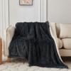 COOVA Ultra Soft Faux Fur Twin Blanket  Fuzzy Fluffy Cozy Microfiber Blankets, Warm Thick Plush Sherpa Fleece Throw Blanket for Couch,Bed,Sofa,Ideal Gift for Women.(Dark Grey, 60"x80") view 2