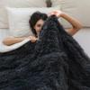 COOVA Ultra Soft Faux Fur Twin Blanket  Fuzzy Fluffy Cozy Microfiber Blankets, Warm Thick Plush Sherpa Fleece Throw Blanket for Couch,Bed,Sofa,Ideal Gift for Women.(Dark Grey, 60"x80") view 3
