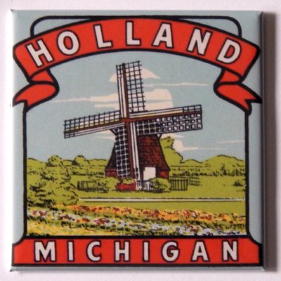Holland Michigan Fridge Magnet (3 x 3 inches)