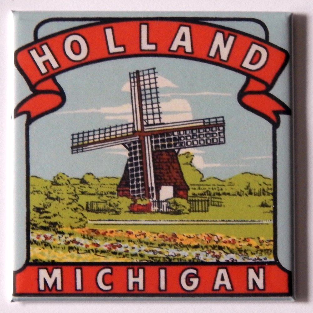 Holland Michigan Fridge Magnet (3 x 3 inches)