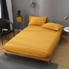 Cotton Bed Sheet Soft Comfortable Mattress Protector Cover Plaid 140x200 160x200 180x200 19 Sizes,Yellow,140x200x25cm view 1