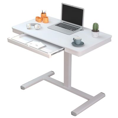 GIZNXBA Computer Desk with Drawers, Height Adjustable Home Office Desk with Storage, Writing Desk Gaming Desk Work Desk Study Desk with Wood Tabletop for Bedroom (Color : White, Size : 90cm)