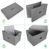 Valease Large Linen Fabric Foldable Storage Bins with Removable Lid and Handles, Washable Storage Box Organizer Containers Baskets Cube with Cover for Bedroom,Office(Green, XXL) view 3