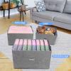 Valease Large Linen Fabric Foldable Storage Bins with Removable Lid and Handles, Washable Storage Box Organizer Containers Baskets Cube with Cover for Bedroom,Office(Green, XXL) view 4