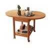 living room table 2-Tier Mobile Solid Wood Coffee Table Side Table End Table with Rolling Wheels, Foldable Dinning Table Center Table with Storage Shelf and Drawer for Living Room, Dining Room, Bedroo view 1