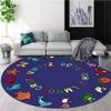 Round Kids Rug, 3ft, Cartoon Animal Print RugColorful Letters ABC RugPreschool Classroom Rugfor Children's Room Carpet, Indoor Non-Slip Washable Rugs view 1