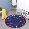 Round Kids Rug, 3ft, Cartoon Animal Print RugColorful Letters ABC RugPreschool Classroom Rugfor Children's Room Carpet, Indoor Non-Slip Washable Rugs view 2