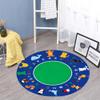 Round Kids Rug, 3ft, Cartoon Animal Print RugColorful Letters ABC RugPreschool Classroom Rugfor Children's Room Carpet, Indoor Non-Slip Washable Rugs view 2
