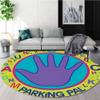 Round Kids Rug, 5ft, Nursery Handprint RugColorful Letters ABC RugPreschool Classroom Rugfor Children's Room Carpet, Indoor Non-Slip Washable Rugs view 1