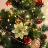 JNWHY Festive Christmas Tree Decoration Gold Dust Christmas Flower Christmas Decoration Flower Red Artificial Flower Christmas Garland Accessories view 2