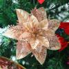 JNWHY Festive Christmas Tree Decoration Gold Dust Christmas Flower Christmas Decoration Flower Red Artificial Flower Christmas Garland Accessories view 3