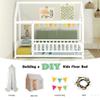 Bellemave Twin Size House Floor Bed,Wooden Montessori Bed with Fence and Roof for Kids,Twin Bed Frame for Boys,Girls(Twin,White) view 4