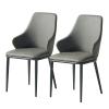 Kitchen Dining Room Chairs Dining Chairs Set of 2 Kitchen Chair Lounge Leisure Living Room Corner Chair Upholstered Leather Chairs with Black Metal Legs Max.200kg view 1