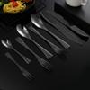 48 PCS Black Silverware Set with Steak Knives Flatware Cutlery Set for 618/8 Food-Grade Stainless Steel include Dinner knives Forks Spoons Teaspoons Home Kitchen Halloween Essentials Christmas view 2