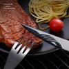 48 PCS Black Silverware Set with Steak Knives Flatware Cutlery Set for 618/8 Food-Grade Stainless Steel include Dinner knives Forks Spoons Teaspoons Home Kitchen Halloween Essentials Christmas view 3