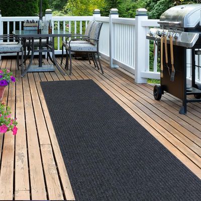 LITA Hallway Runner Rug Double Gray Stripe with PVC Backing, Non-Slip Waterproof, Washable Outdoor Indoor Carpet for Floor, Entryway, Kitchen, Laundry, Balcony, Garage, 1' x 78'