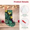 BrUgui Fun and Durable Christmas Stocking with Hanging Strap - Festive Holiday Decor and Gift Bag Accessory Hawaiian Tropical Leaves Flower view 3