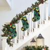 BrUgui Fun and Durable Christmas Stocking with Hanging Strap - Festive Holiday Decor and Gift Bag Accessory Hawaiian Tropical Leaves Flower view 4