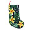BrUgui Fun and Durable Christmas Stocking with Hanging Strap - Festive Holiday Decor and Gift Bag Accessory Hawaiian Tropical Leaves Flowers view 1