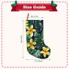 BrUgui Fun and Durable Christmas Stocking with Hanging Strap - Festive Holiday Decor and Gift Bag Accessory Hawaiian Tropical Leaves Flowers view 2