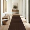 Runner Rug Carpet Runners, Indoor/Outdoor Hallway Custom Sizes Kitchen Entryway Bedroom Area Rugs with Natural Non-Slip Waterproof Rubber Backing, Garage Mat, Brown Triangle, 1' x 10' view 1