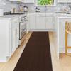Runner Rug Carpet Runners, Indoor/Outdoor Hallway Custom Sizes Kitchen Entryway Bedroom Area Rugs with Natural Non-Slip Waterproof Rubber Backing, Garage Mat, Brown Triangle, 1' x 10' view 2