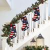 BrUgui Fun and Durable Christmas Stocking with Hanging Strap - Festive Holiday Decor and Gift Bag Accessory American Flag Stars Stripes view 4
