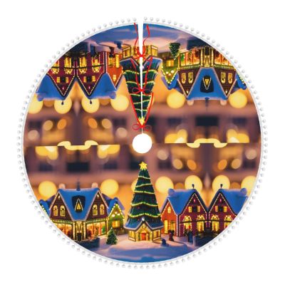 Christmas Tree Skirt - Vibrant & Durable, Protects Floors - Ideal for Christmas, Halloween, and Cosplay Christmas Village