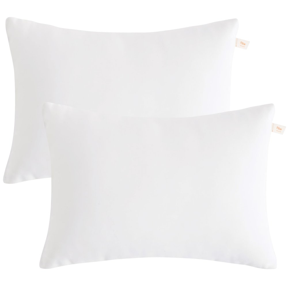 BEDSUM Plush Toddler Pillows, 13 x 18, Microfiber, 2 Pack, White