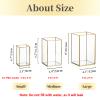 Glass Hurricane Candle Holder Large - Hewory 3pcs Gold Rectangle Flower Holders Centerpiece for Table, Tall Floor Square Pillar Candle Lantern for Wedding, Anniversary, Party, Fireplace, Dining Room view 2