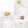 6 Pack 10Ft White Chiffon Table Runner 29x120 Inches Sheer Fabric Table Runner Romantic Wedding Runner for Thanksgiving Christmas Bridal Shower DecorationsWhite view 3