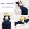 6 Pack 10Ft Navy Blue Chiffon Table Runner 29x120 Inches Sheer Fabric Table Runner Romantic Wedding Runner for Thanksgiving Christmas Bridal Shower Decorations Navy Blue view 3