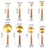 NDSWKR 8 Piece Gold Measuring Cups and Spoons Set, Fragrant Wood Handle with Metric and US Measurements, Stainless Steel Measuring Cups for Kitchen, Cooking, Baking, Dry & Liquid view 2