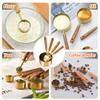 NDSWKR 8 Piece Gold Measuring Cups and Spoons Set, Fragrant Wood Handle with Metric and US Measurements, Stainless Steel Measuring Cups for Kitchen, Cooking, Baking, Dry & Liquid view 4